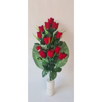 Rožių puokštė plokščia, raudona sp., G2195