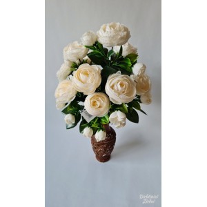 G1559 Frezijų puokšt. 45 cm, 5 šak. spalvos: šv. ružava, tams ružava, violetinė