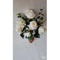 Puokštė rožių su hortenzijomis, balta sp., G243600