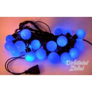 N1081 LED girlianda burbulai (skersmuo 4 cm) 5 m. 20 LED, mėlynai, jungiasi